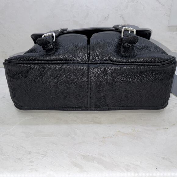 Tusting Clipper Small Black Leather Satchel Briefcase Handmade In England - Picture 11 of 12